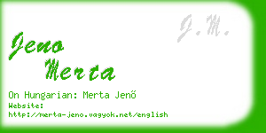 jeno merta business card